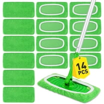 Taotique 14Pcs Reusable Microfiber Mop Pads Compatible with Sweeper Mops, Dry Sweeping Cloths & Wet Mopping Pads Refills, Washable Mop Pads for Floor Cleaning
