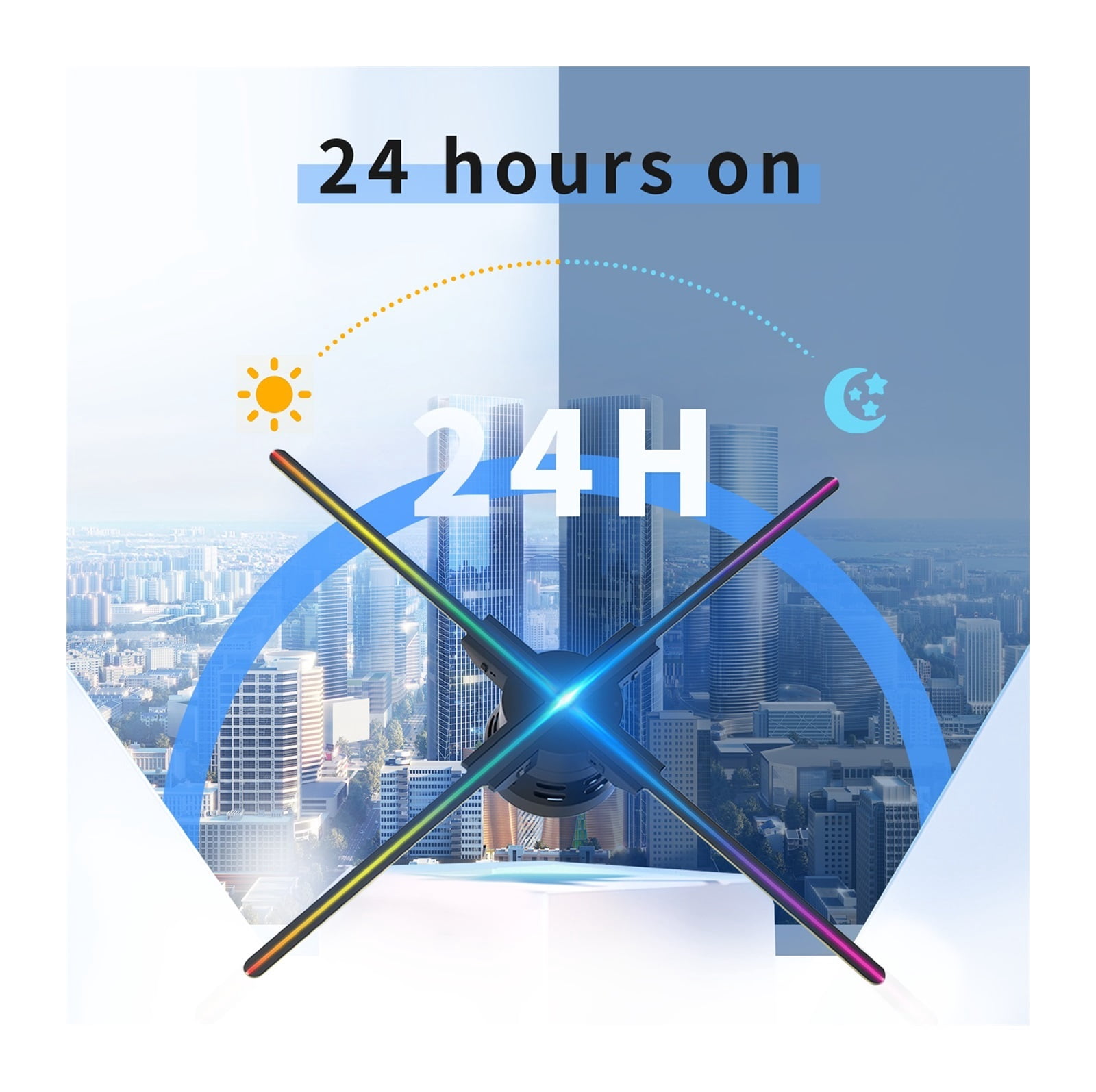 20.47" 3d Fan Hologram Projector LED Advertising Display Logo Light Led for Trade Show Exhibition Business Holiday ,Versatile And Practical