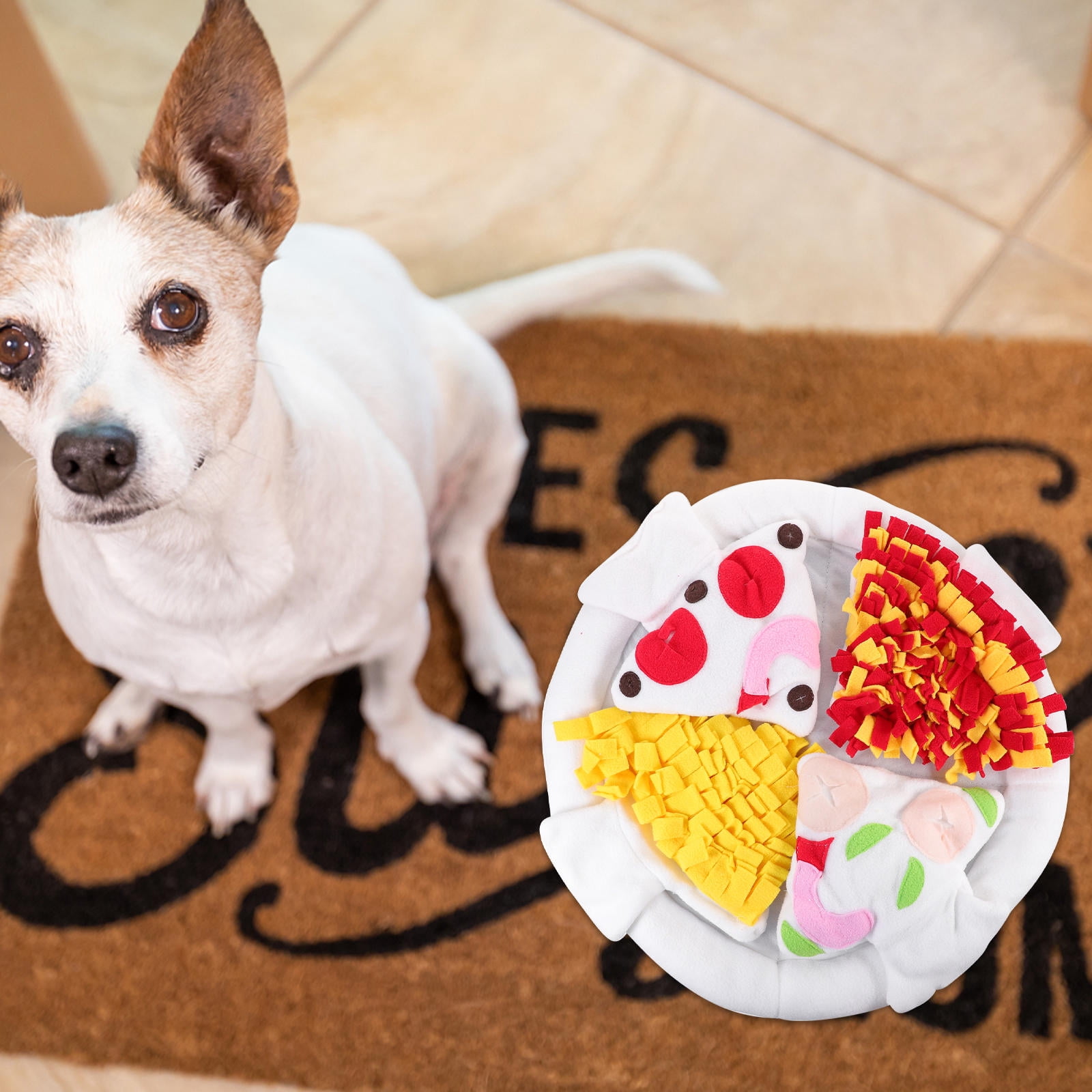 TABLZONE Pet Snuffle Mat for Dogs, Soft Fleece Puzzle Toy, Interactive Feeding Mat, 1 Piece, Multi-Color