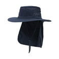 thumbnail image 2 of XIAOCHA Mens Wide‑Brim Neck‑Flap Boonie Hat Breathable Sun Hat Outdoor Hat,Navy, 2 of 4