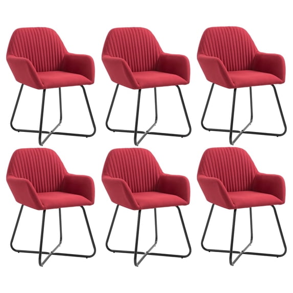 Inlife Dining Chairs 6 pcs Wine Red Fabric