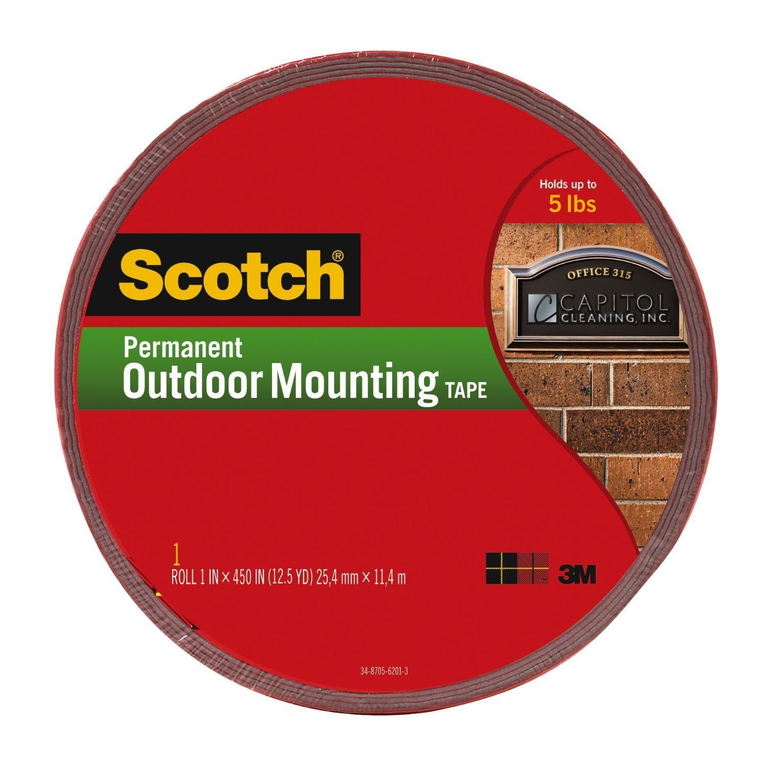 Scotch Permanent Outdoor Mounting Tape, 1 Inch x 450 Inches (4011LONG