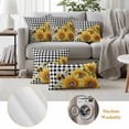 thumbnail image 6 of Outdoor Pillow Covers Farmhouse Watercolor Sunflower Bee Waterproof Pillow Cases 24x24 Set of 2, Black White Buffalo Plaid Throw Pillow Cover Pillowcase for Patio Balcony Couch Garden, 6 of 8