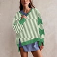 thumbnail image 2 of Timegard Womens Crewneck Sweatshirts Striped Long Sleeve Side Split Pullover Fall Casual Loose Tops, 2 of 6