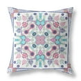 thumbnail image 2 of HomeRoots 482097 5 x 26 x 26 in. White & Blue Blown Seam Floral Indoor & Outdoor Throw Pillow, 2 of 5