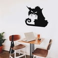 thumbnail image 3 of Vinyl Wall Art Decal - Angry Black Cat - 22" x 25" - Halloween Party Seasonal Design Sticker For Home Living Room Entryway Work Office Coffee Shop Store Window Spooky Decor (BIG), 3 of 4
