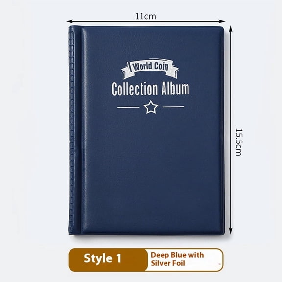 120-Pocket Silver Coin Display Album, Portable Bookshelf Currency Holder with Bookend Storage Box