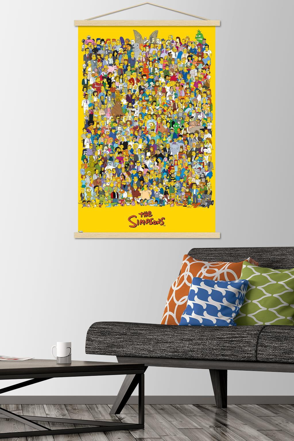 The Simpsons - Universe 21 Wall Poster with Wooden Magnetic Frame, 22.375" x 34"