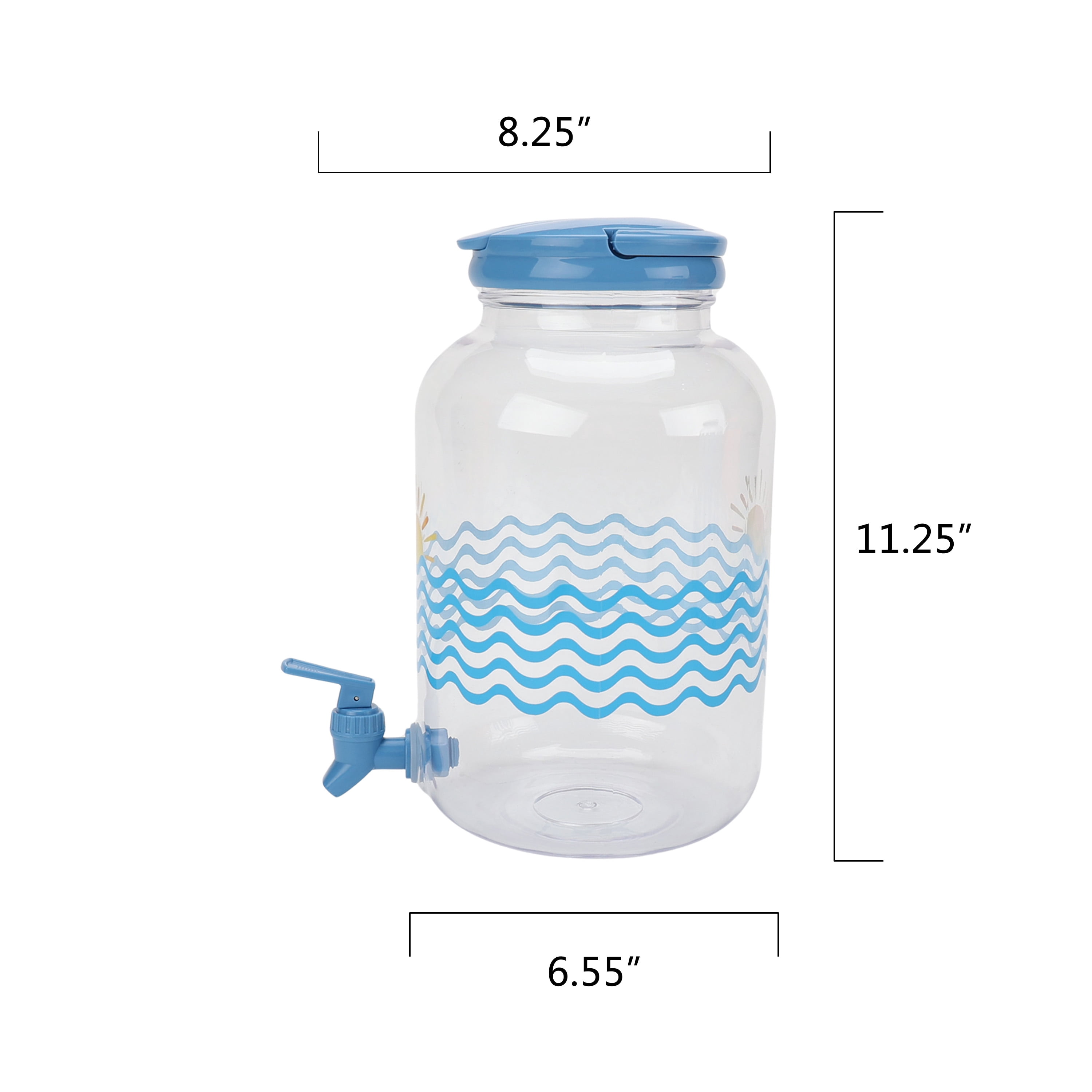 Mainstays 1.2 Gallon Acrylic Leak-Proof Beverage Dispenser, Sun Pattern