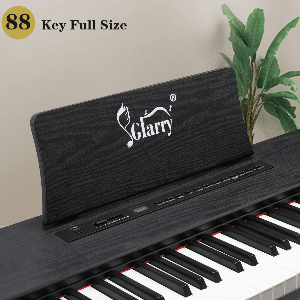 Tcbosik Digital Piano, 88-Key Full Weighted Keyboard with Stand, Headphone and Triple Pedals for All Experience Levels, Black