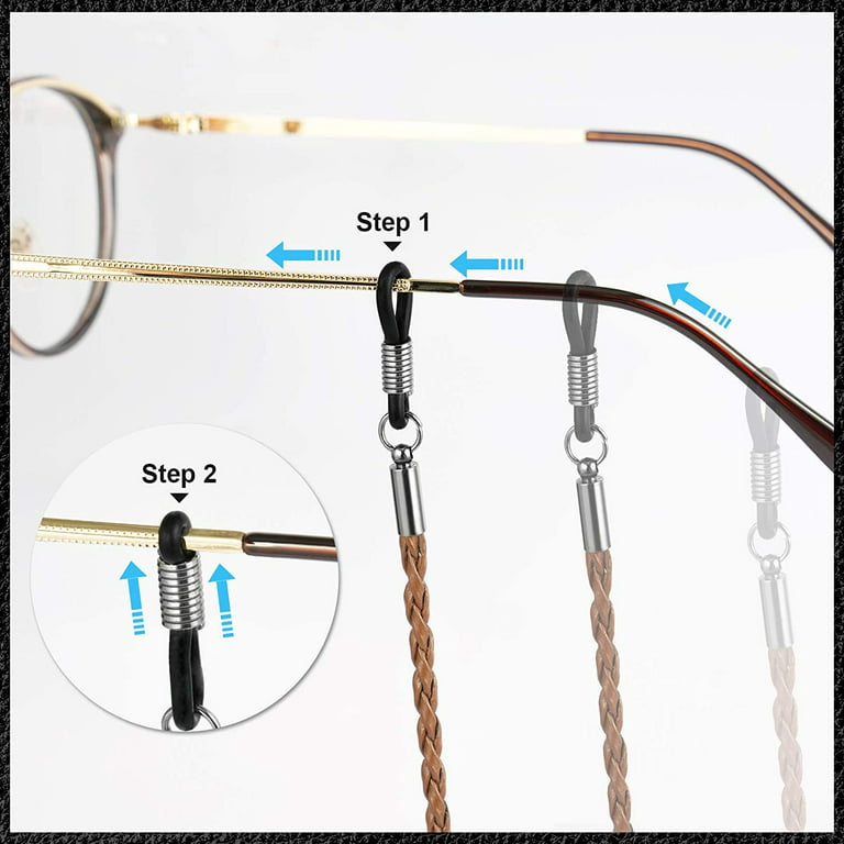 4 Pack Eyeglasses Holder Strap Cord, Eyeglass Retainer, Premium Leather  Eyeglasses String Holder Chain Necklace, Glasses Cord Lanyard (4 Colors)