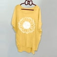 thumbnail image 2 of Women's Loose Casual 3/4 Length Sleeve Top T-Shirt Printed Blouse Yellow,S, 2 of 5