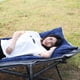 thumbnail image 5 of Almohadillas para cuna para dormir (75 "x 28") portátiles para acampar y caminar con correas elásticas, almohadilla para cuna suave y gruesa de algodón, impermeable - Azul marino, 5 of 5