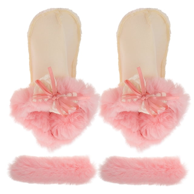 unbranded 1Par Interno Para Clogs Con Suela Peluda Rosa Cálida Y Desmontable