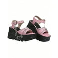 thumbnail image 4 of Y2K Slope Heel Thick Bottom Women's Punk Gothic Fashion Sandals Casual Comfortable Cross Chain Platform Shoes, 4 of 5