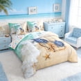 thumbnail image 2 of Manfei Beach Sea Turtle Twin Bedding Sets for Kids Boys and Girls, Romantic Coastal Print Bedding Comforter Set, Stars Reversible 7pcs, 2 of 6