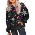 thumbnail image 5 of BaoFuBaoMei Hoodie for Boys Girls Pullover Christmas Snowflake Long Cuffed Sleeve Sweatshirt Tops with Pockets Loose Hooded Fall Clothing for Christmas Dinner Vacation Holiday, 5 of 8