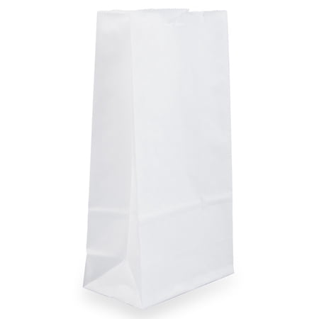 JAM Paper Kraft Lunch Bags, XXX-Large, 7 1/8 x 4 3/8 x 13 15/16, White, Bulk 500 Bags/Box