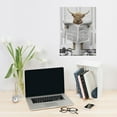 thumbnail image 5 of WFSposter Highland Cow Sitting On Toilet Wall Art Funny Highland Cow Sitting On Toilet Reading Newspaper Canvas Bathroom Decor, 5 of 5