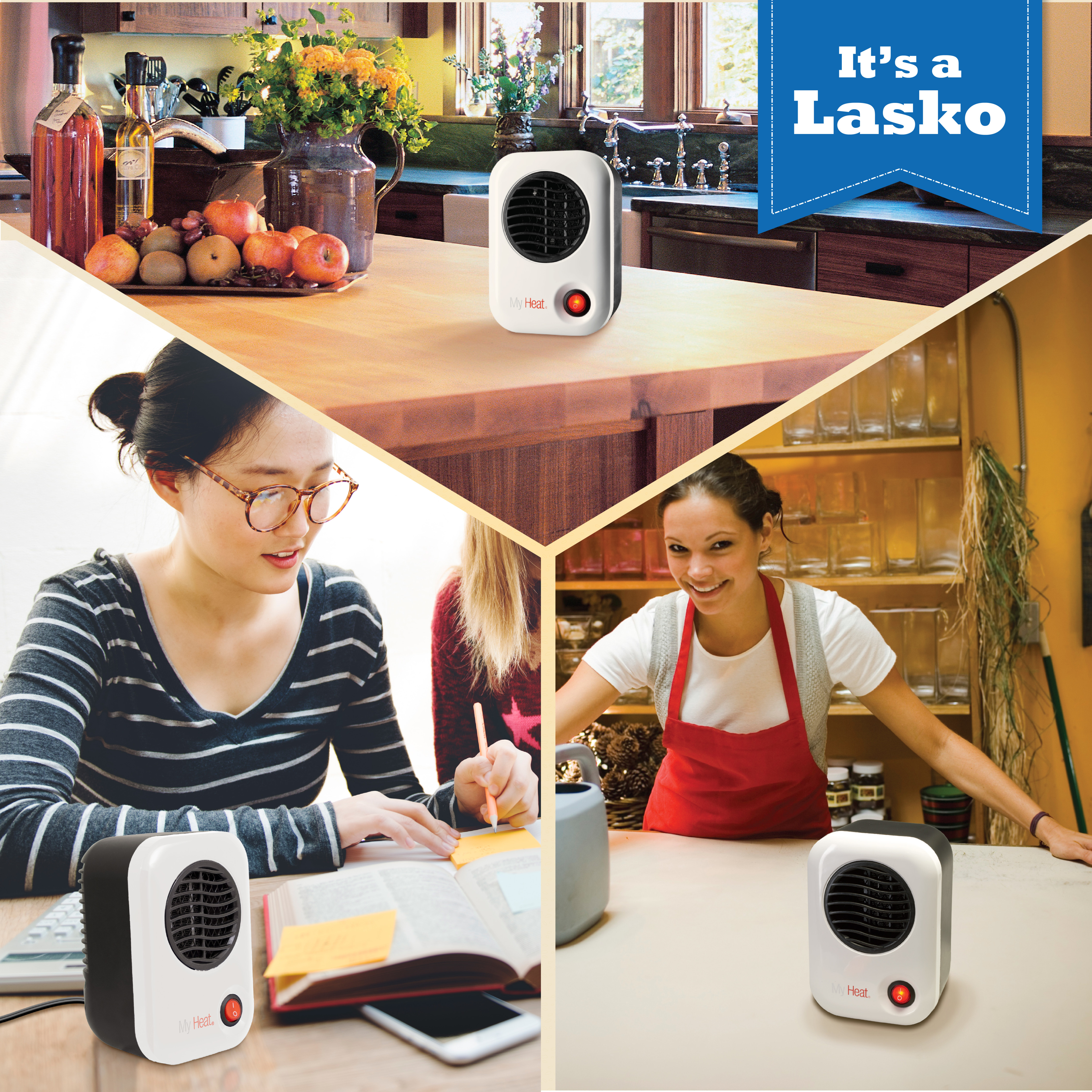 Lasko 200W MyHeat Personal Desk/Tabletop Space Heater with Simple Controls,  101, White - Walmart.com