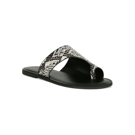 

Women Diagonal Toe Band Open Toe Flat Sandal 18890