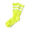 thumbnail image 3 of Neon Nation Unisex Adult Size Neon Colored Mid Calf High Sock with Two Colored Stripes, 3 of 5