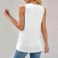 thumbnail image 3 of Fesfesfes Women's Outdoor Tank Tops Crew Neck Sleeveless Solid Color Basic Tee Casual Flowy Soft Stretchy Fabric Trendy Pullover T-Shirt(White,M), 3 of 4