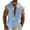 Light Blue, variant on Lovskoo Men's Linen Shirts Casual Button Down Sleeveless Hooded Shirt V-Neck Loose Button Cotton And Linen Summer Blouse Tank Tops Gray