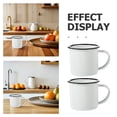 thumbnail image 3 of QUMIIRITY 2Pcs White Enamel Coffee Mugs with Flat Base Iron Interior Practical for Home, 3 of 8