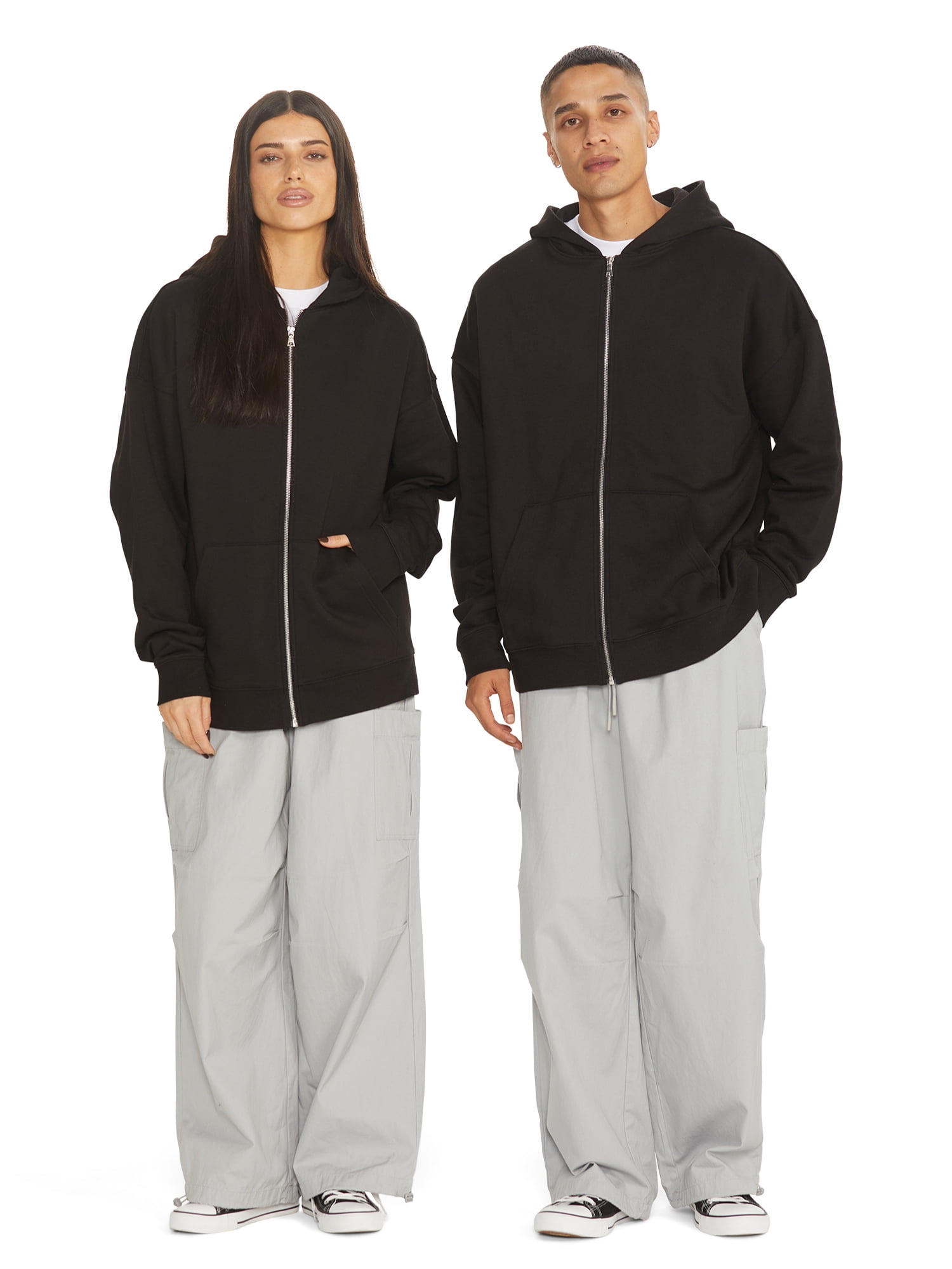 No Boundaries Zip Hoodie with Long Sleeves, Men's & Big Men's