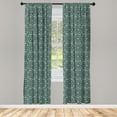 thumbnail image 4 of Ambesonne Ethnic Window Curtains, Folkloric Floral, Each 28" W x 84" L, Forest Green Seafoam, 4 of 4