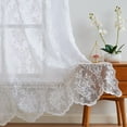 thumbnail image 5 of WARM HOME DESIGNS Semi Sheer 102" x 84" Lace Curtains for Patio Doors with Attached Valance & Tassels. LUN PATIO 84 WHITE, 5 of 5