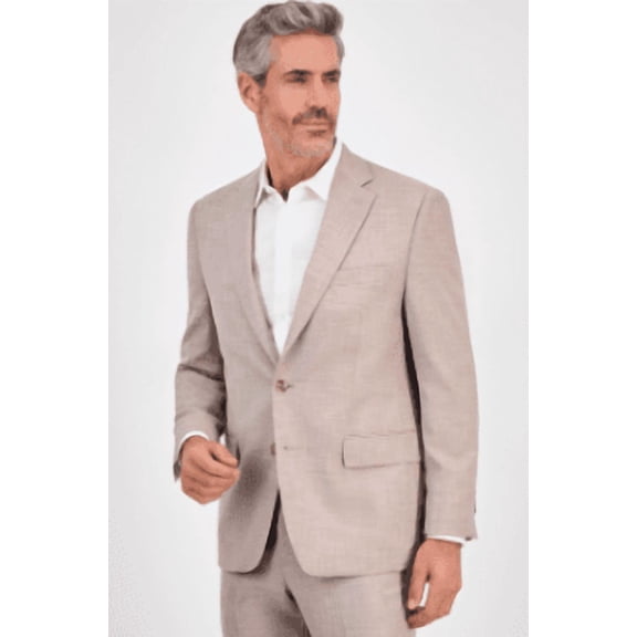 Tallia Mens Classic fit Dress Pants Blazer 36 R R Beige Solid