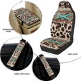 thumbnail image 6 of Xoenoiee Aztec Cow American Tribal Pattern Car Seat Covers Set of 5 Pcs, PU Leather Seat Covers for Cars Breathable Seatbelt Covers Waterproof Armrest Cover, Auto Accessories for Car SUV Truck, 6 of 7