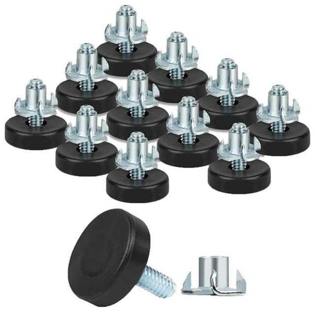 Pieds de Table 12 Pcs Pieds de Nivellement Universels avec Écrous en T Niveleurs Réglables pour Armoire Chaise Table