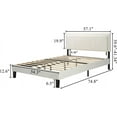 thumbnail image 5 of Catrimown Full Size Led Bed Frame, Upholstered Modern Bed Frame with with Faux Leather Headboard, No Box Spring Needed, White, 5 of 6