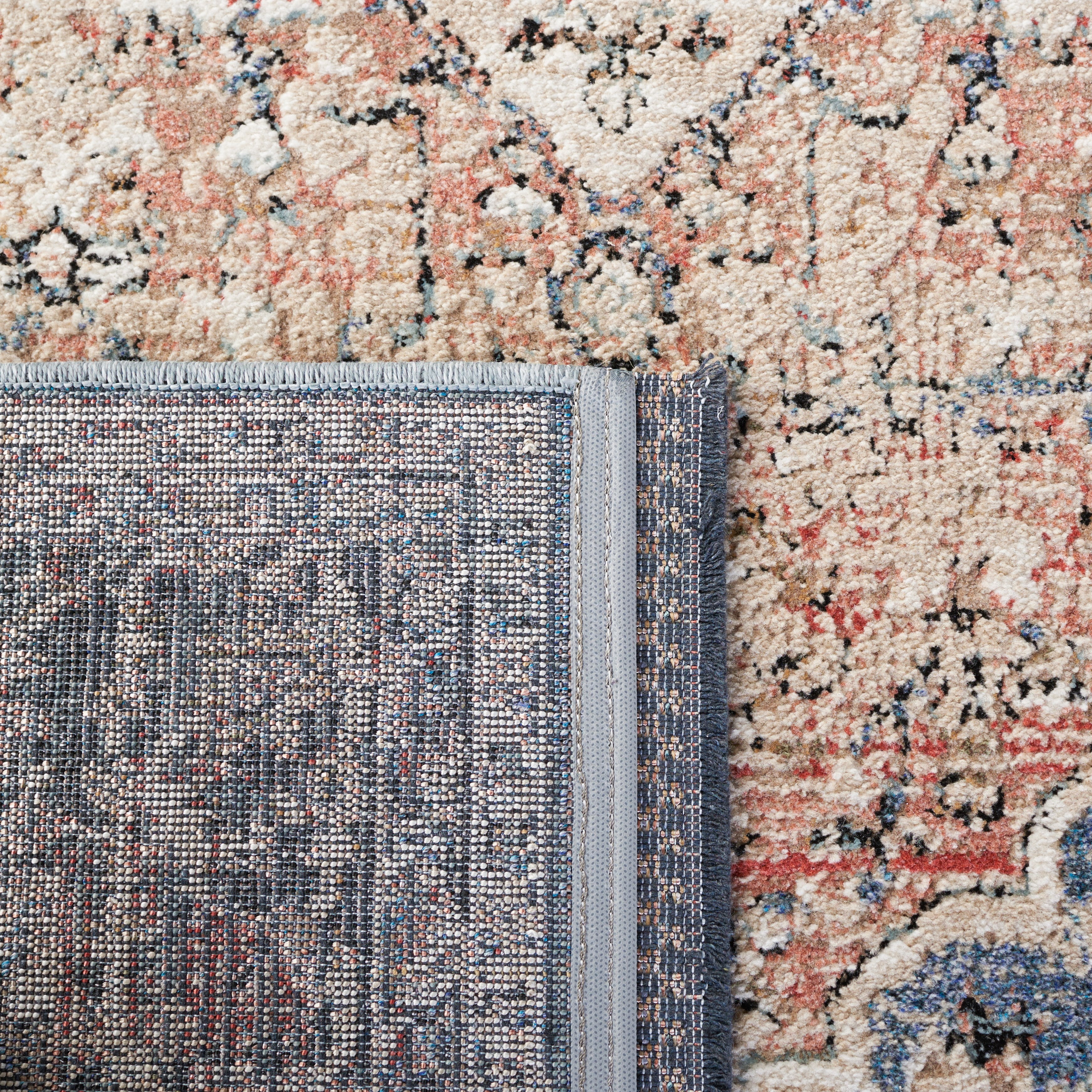 SAFAVIEH Vivaldi Zoolander Medallion Area Rug, Blue/Rust, 6'7" x 6'7" Square
