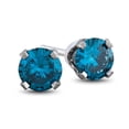 thumbnail image 1 of 1/4ct Treaed Blue Diamond Studs 14K White Gold, 1 of 2