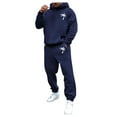 thumbnail image 2 of Men's Suits Product Title for Men Casual Solid Two Piece Hooded Sports Set with Raglan Sleeve Drawstring Pant Set, 2 of 5