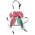 thumbnail image 1 of Kissing Apron, Graphical Design of Love Balloon and Bird Motifs Branch on Plain Background, Unisex Kitchen Bib with Adjustable Neck for Cooking Gardening, Adult Size, Pink Seafoam White, by Ambesonne, 1 of 4
