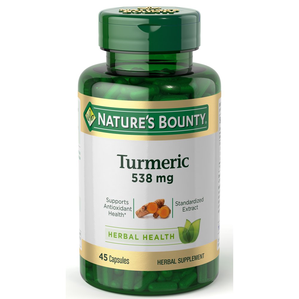 Natures Bounty Turmeric Herbal Supplement Capsules, 538mg, 45ct