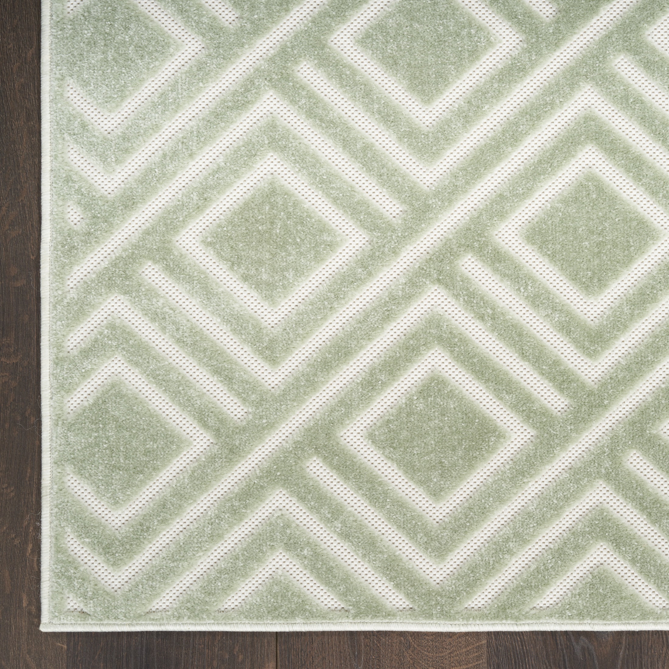 Nourison Care Free 3'11" x 5'11" Green Modern Indoor Rug