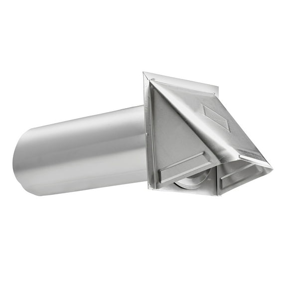 Lambro 4-In. 26-Gauge Aluminum Wall Exhaust Hood Dryer Vent with Damper and 11-In. Pipe, 344, 344