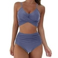 thumbnail image 2 of Female Two-Piece Bathing Suit  Spaghetti Strap Bikini Tops Leopard Print Bikini Panties Swimsuits Yellow L, 2 of 8