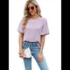 thumbnail image 2 of Tops de Mujer 2025, Camisetas Casuales de Acampanada de Moda, Camisetas Básicas de Verano con Cuello Redondo, Blusas Lindas Moradas S, 2 of 7