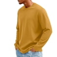 thumbnail image 4 of Dwellite Mens Long Sleeve Shirts Fashion Crew Neck T-Shirts Classic Basic Casual Plain Soft Tee Shirts Yellow 2XL, 4 of 9