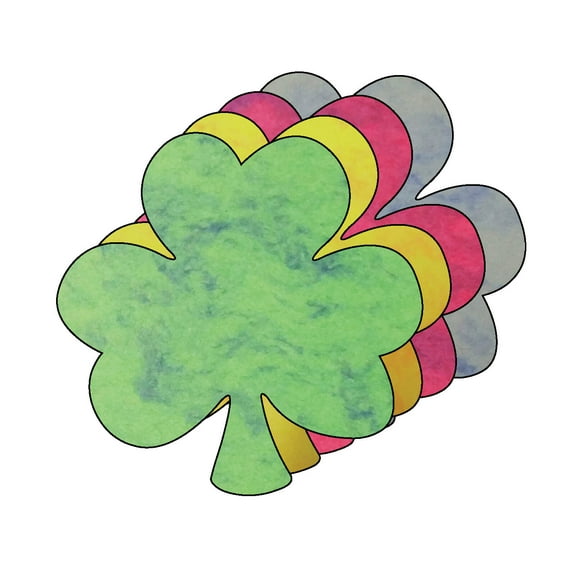 SHAPES ETC.  Shamrock Marble Assorted Color Creative Cut-Outs- 3"