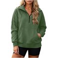 thumbnail image 6 of Sweatshirt for Women With Zipper Solid Color Hoodless Sports Sweatshirt Casual Loose Lapel Pocket Jackets Spring Fall Winter Coats 2026 Fashion, 6 of 7