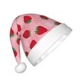 thumbnail image 2 of Honeii Strawberry Print Hat Santa Claus Hat For Xmas Party, Christmas Caps For Boys Girls Child,Christmas Beanie, 2 of 6