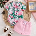 thumbnail image 2 of CAICJ98 Baby Boy Hawaiian Outfit Baby Boy Summer Clothes Tropical Floral Short Sleeve Shirt + Shorts Beach Vacation Clothes (Red,9-12 Months), 2 of 4